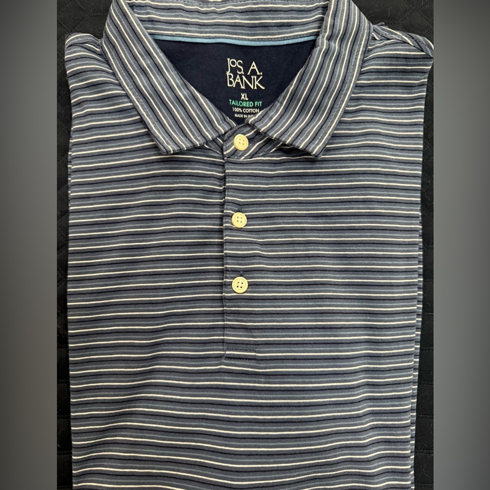 Jos. A. Bank Blue and White Shirt Classic Striped Design